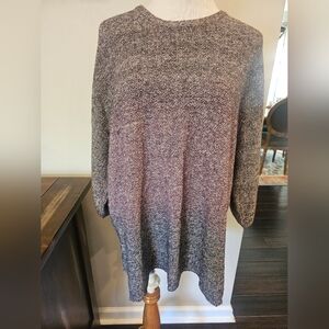 J. Jill Pure Jill Size Medium 3/4 Sleeve Huckleberry Ombre Knit Sweater Boxy